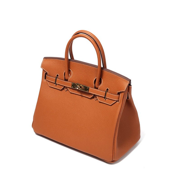 Top Handle Handbag with Turn Lock Closure for Women