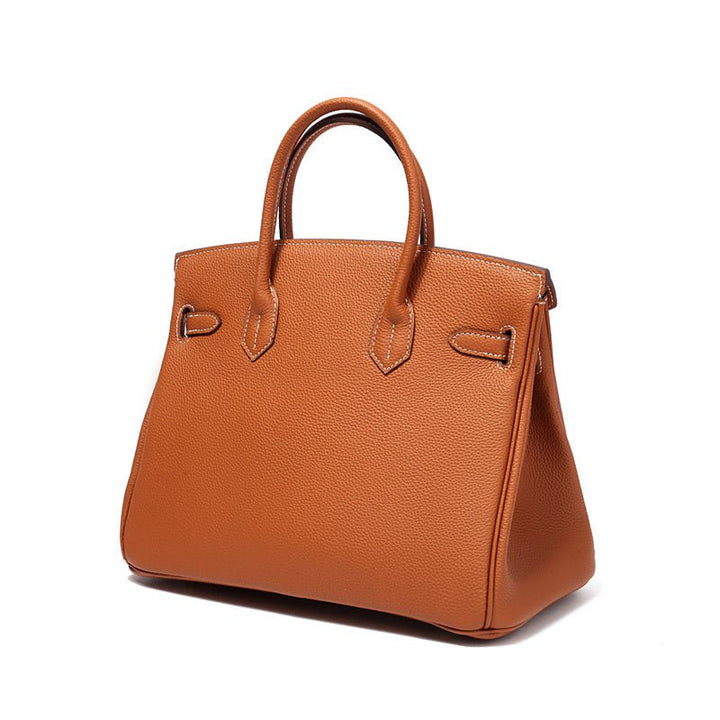 Top Handle Handbag with Turn Lock Closure for Women