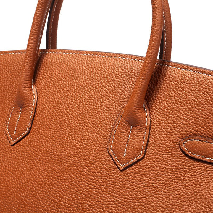 Top Handle Handbag with Turn Lock Closure for Women