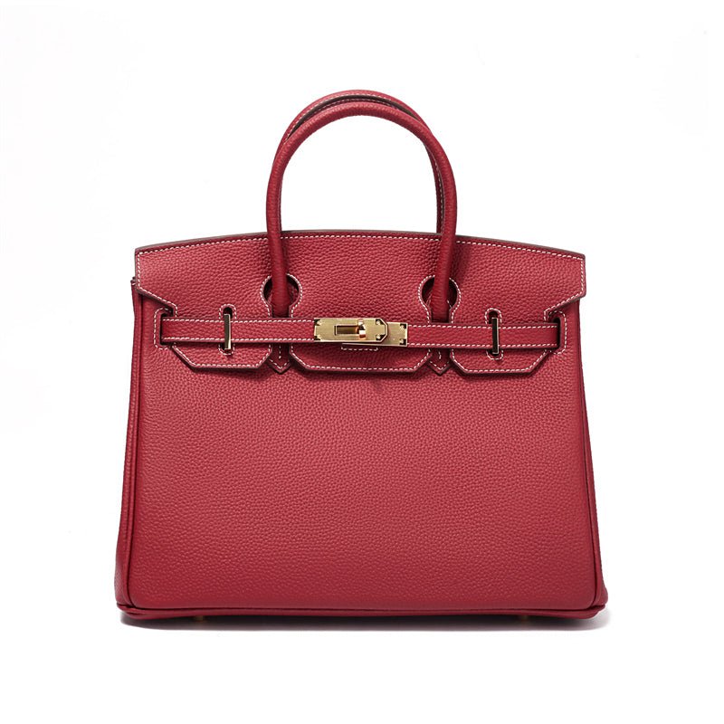 Top Handle Handbag with Turn Lock Closure for Women