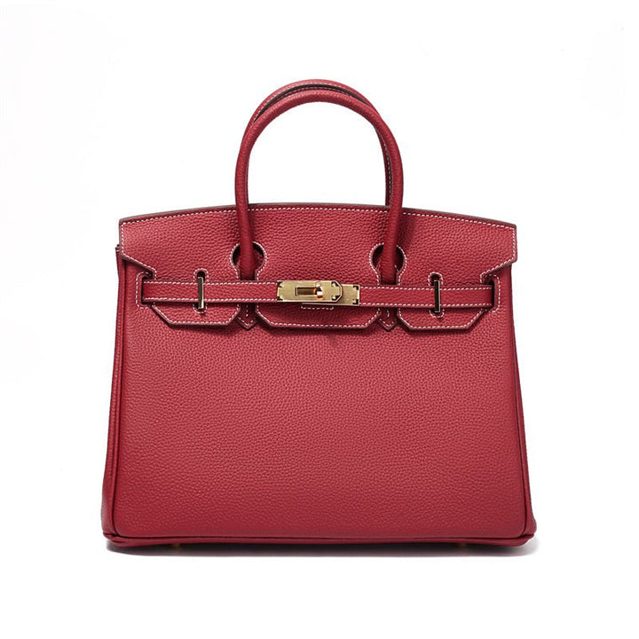 Top Handle Handbag with Turn Lock Closure for Women