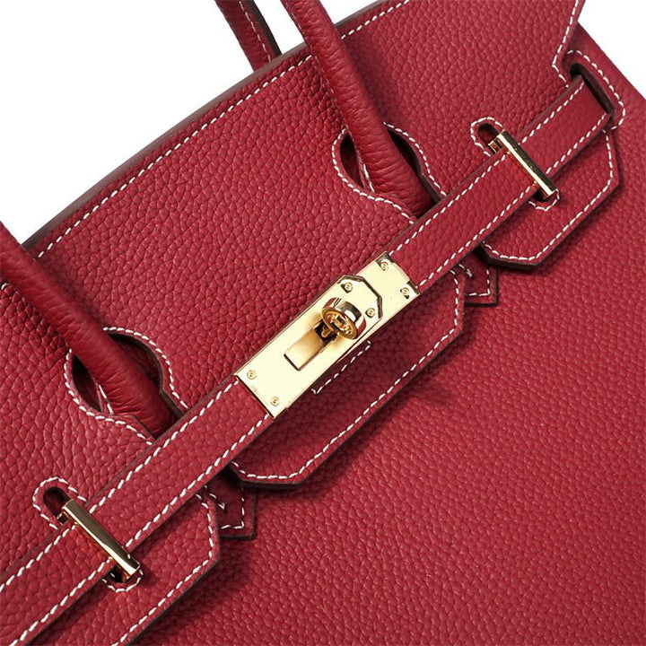 Top Handle Handbag with Turn Lock Closure for Women