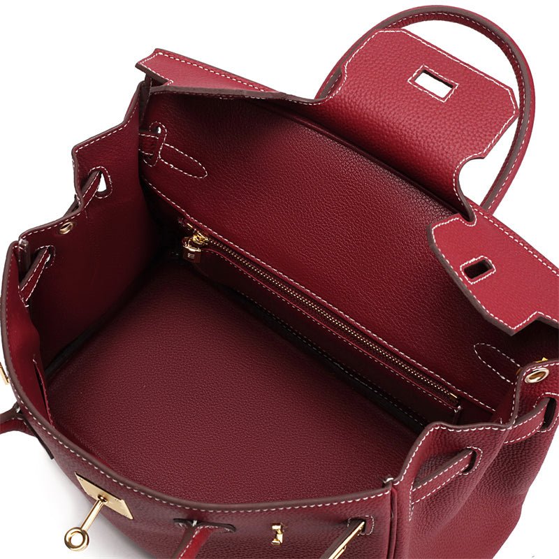 Top Handle Handbag with Turn Lock Closure for Women