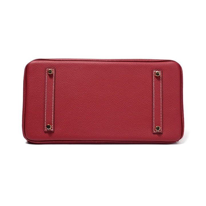 Top Handle Handbag with Turn Lock Closure for Women