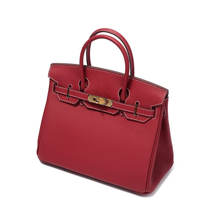 Top Handle Handbag with Turn Lock Closure for Women