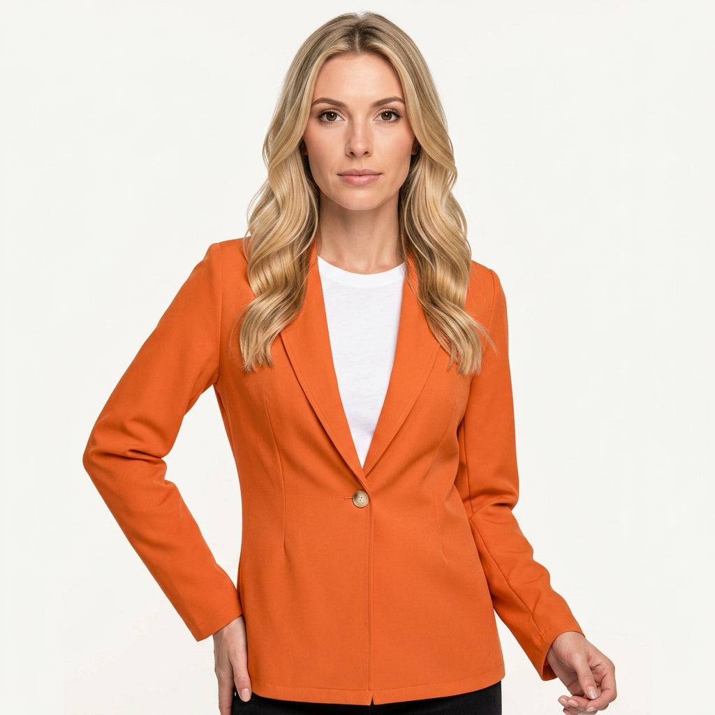 Blazer Single Button Tailored Fit Elegant Office Style