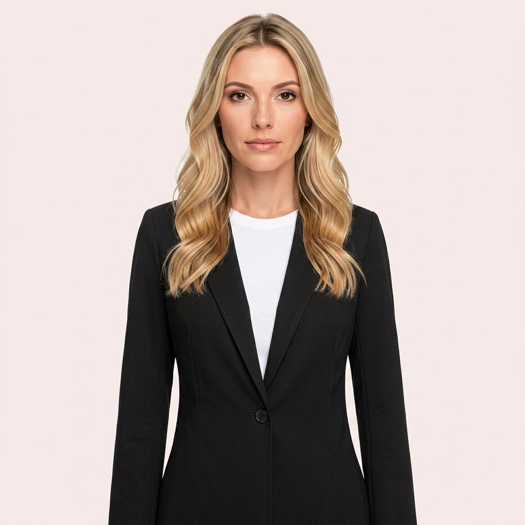 Blazer Single Button Tailored Fit Elegant Office Style