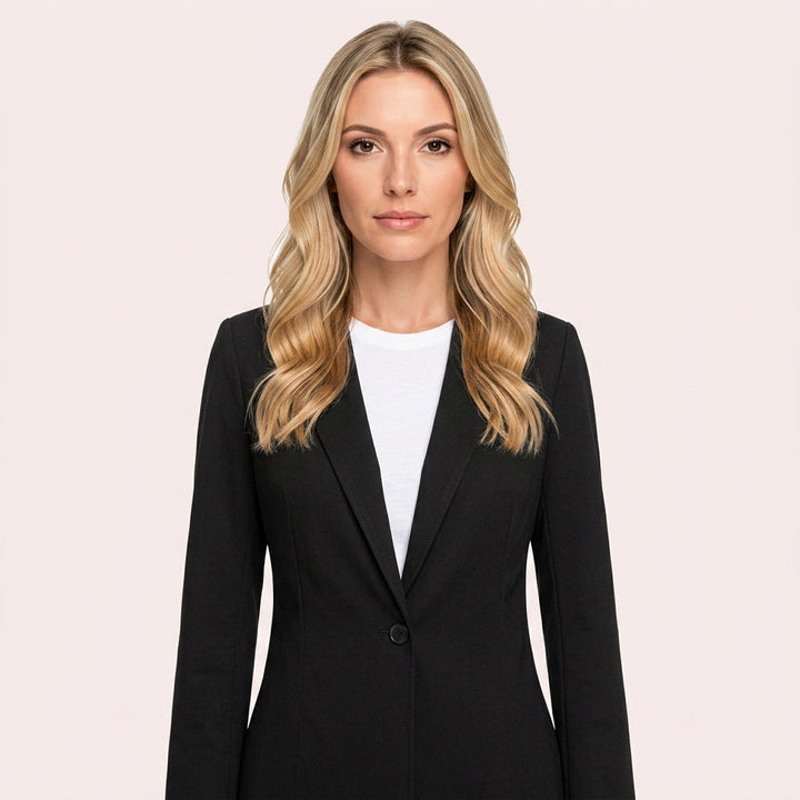 Blazer Single Button Tailored Fit Elegant Office Style