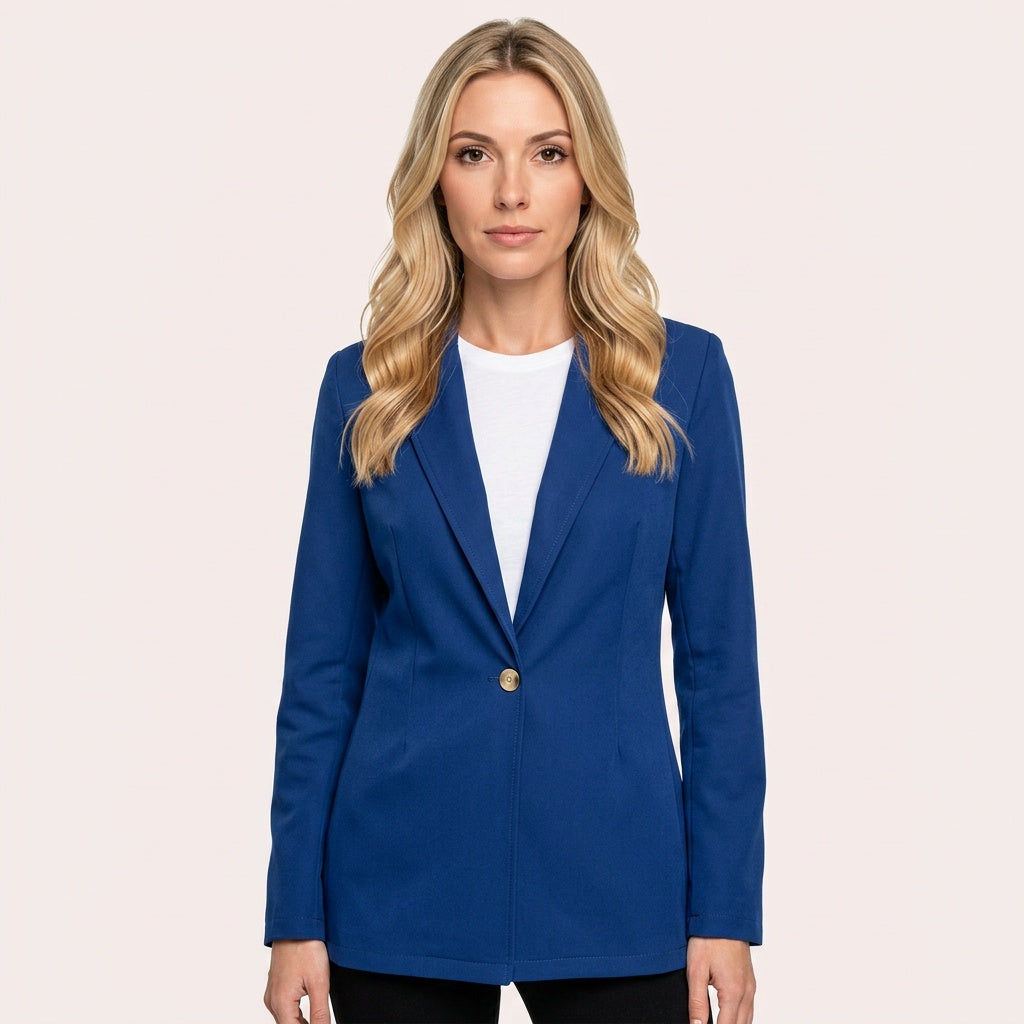 Blazer Single Button Tailored Fit Elegant Office Style