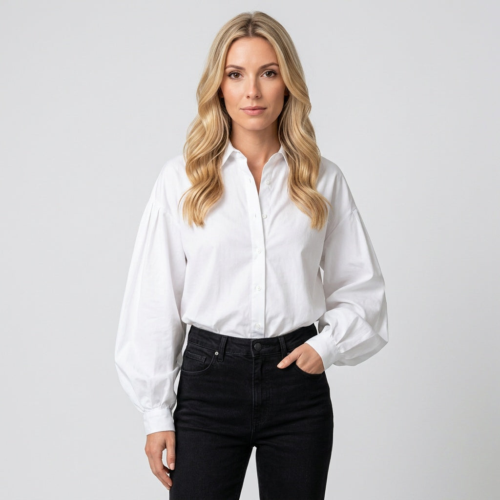 Blouse V Neck Oversized Fit Modern Style