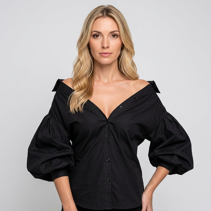 Blouse V Neck Oversized Modern Fit Relaxed Style