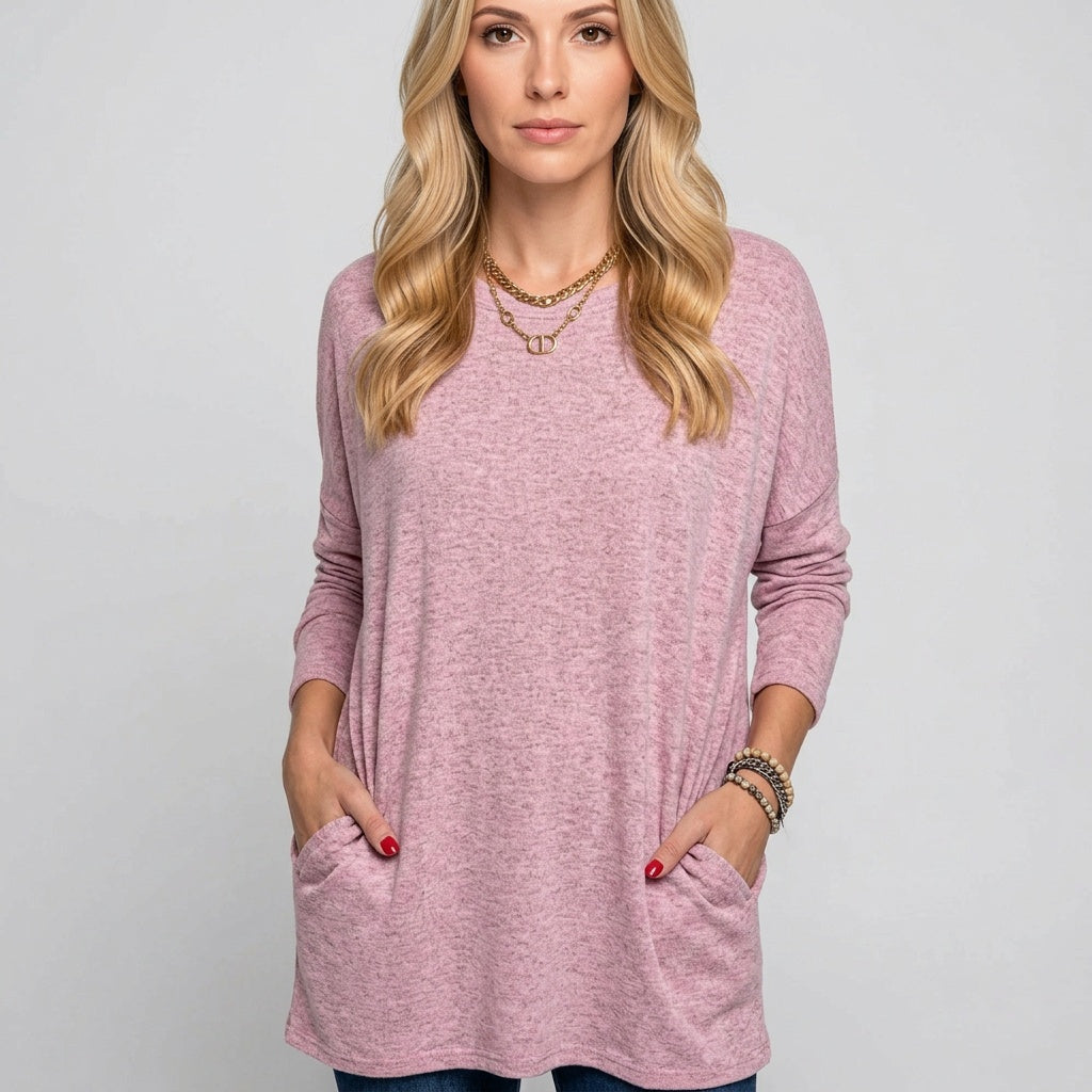 Tunic Oversized Long Sleeve Comfortable Relaxed Fit Casual Style