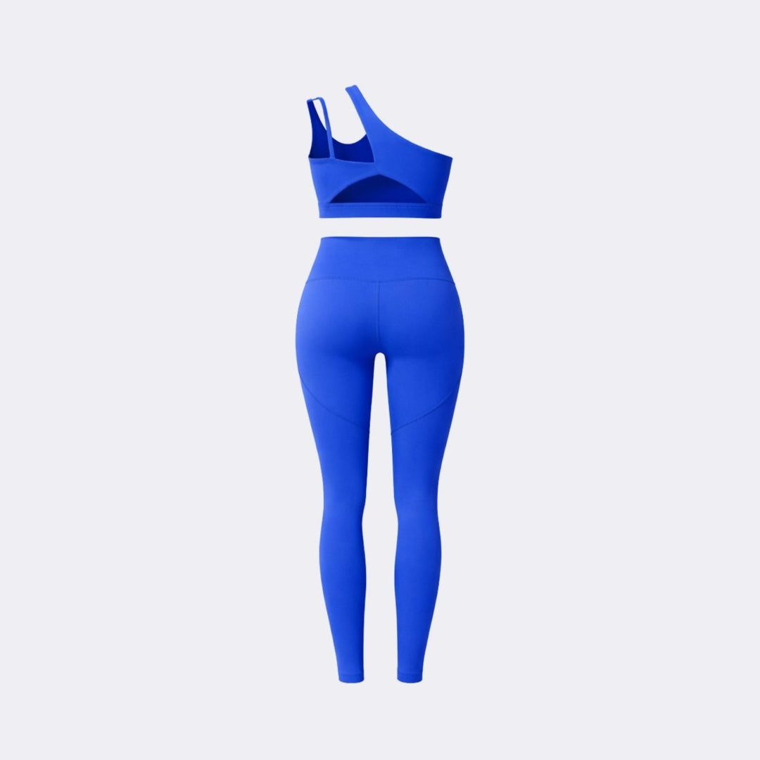 Two Piece Set One Shoulder Sports Bra High Waist Leggings Activewear Set
