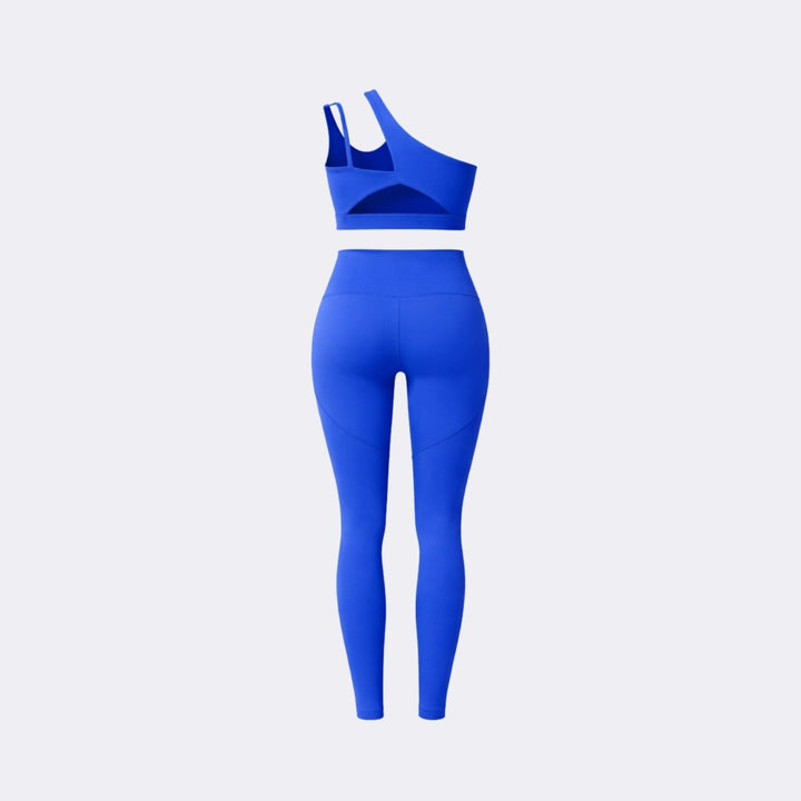 Two Piece Set One Shoulder Sports Bra High Waist Leggings Activewear Set