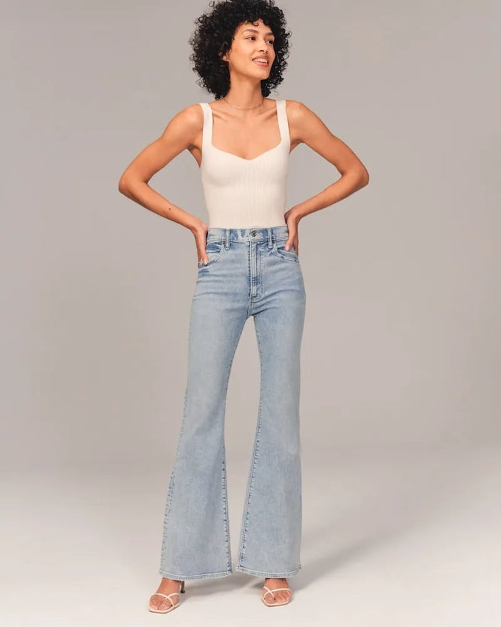 Jeans High Waist Relaxed Fit Straight Leg Casual Style