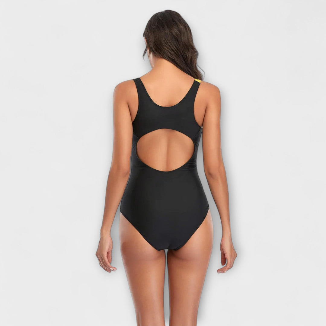 Sporty Swimsuit Back Cut Out Summer Swimming Active Style