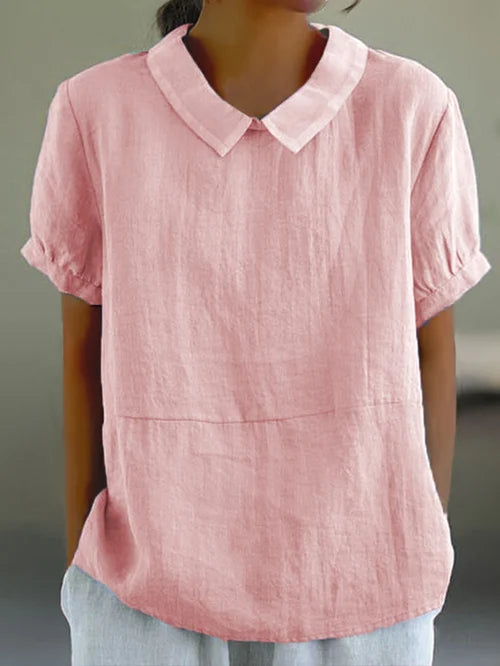Blouse Short Sleeve Relaxed Fit Casual Everyday Style