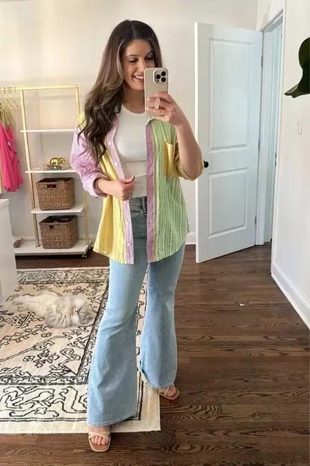 Jeans High Waist Relaxed Fit Straight Leg Casual Style