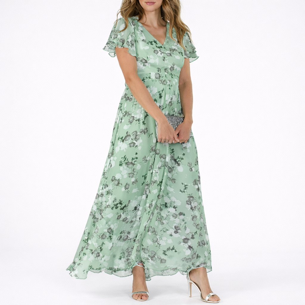 Maxi Dress Floral Print Elegant Flowy Silhouette Feminine Style