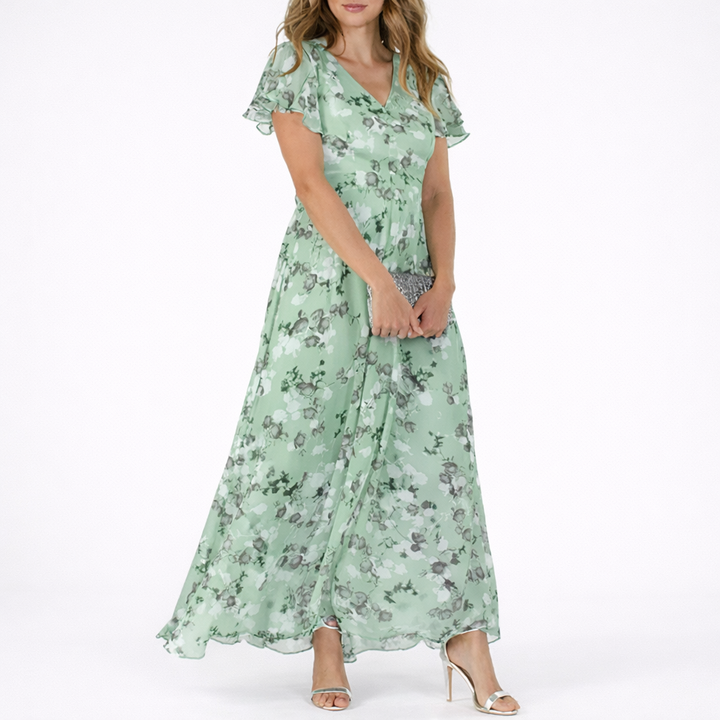 Maxi Dress Floral Print Elegant Flowy Silhouette Feminine Style