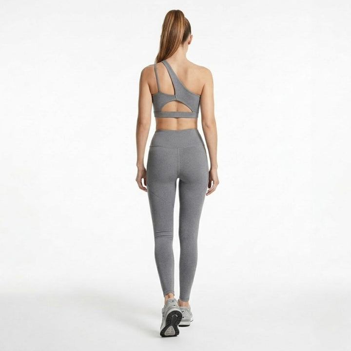Two Piece Set One Shoulder Sports Bra High Waist Leggings Activewear Set