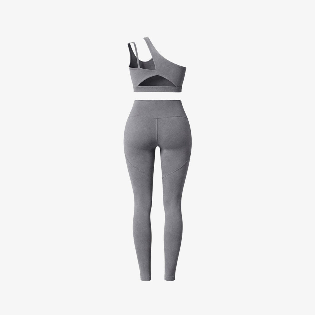 Two Piece Set One Shoulder Sports Bra High Waist Leggings Activewear Set