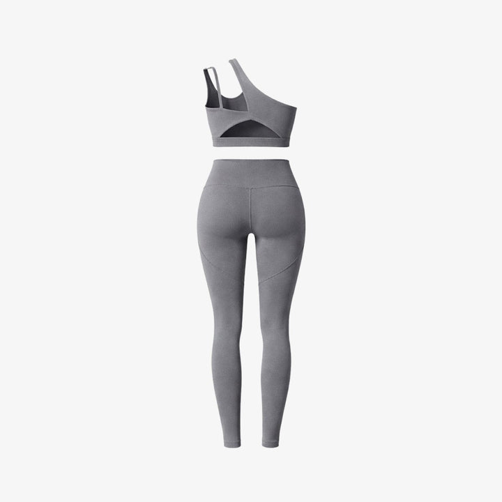 Two Piece Set One Shoulder Sports Bra High Waist Leggings Activewear Set