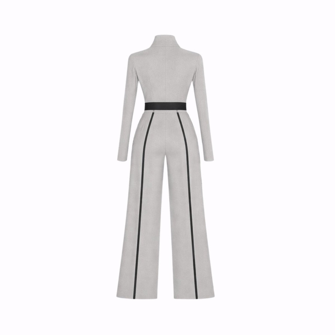 Tailored Wide Leg Jumpsuit with Belt – Elegant Modern Silhouette