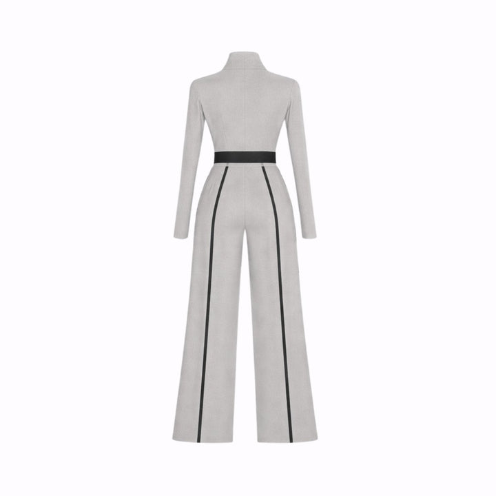 Tailored Wide Leg Jumpsuit with Belt – Elegant Modern Silhouette