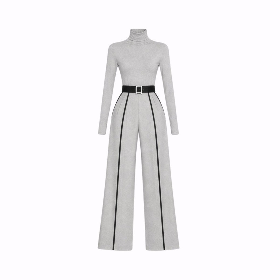 Tailored Wide Leg Jumpsuit with Belt – Elegant Modern Silhouette