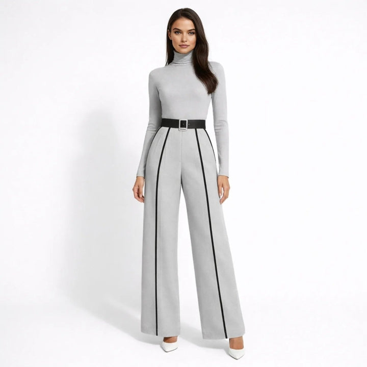 Tailored Wide Leg Jumpsuit with Belt – Elegant Modern Silhouette