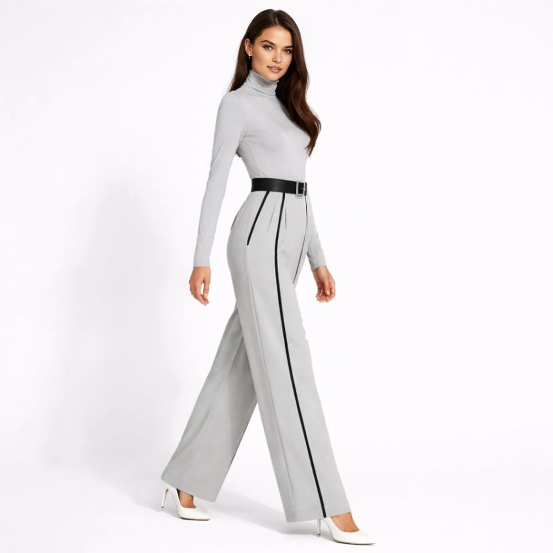 Tailored Wide Leg Jumpsuit with Belt – Elegant Modern Silhouette