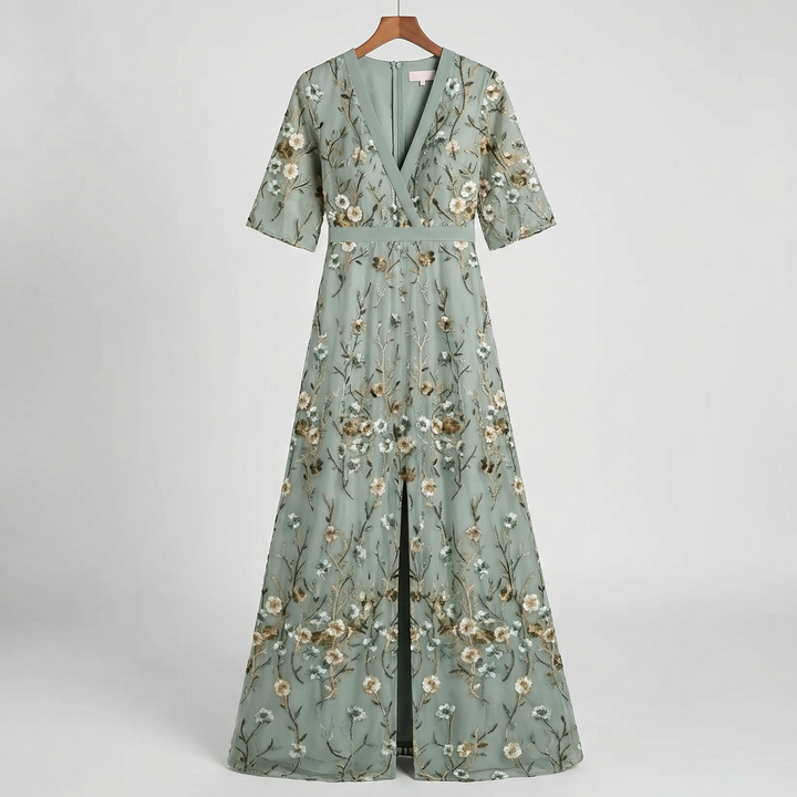 Floral Midi Dress Elegant Feminine Silhouette Occasion Style