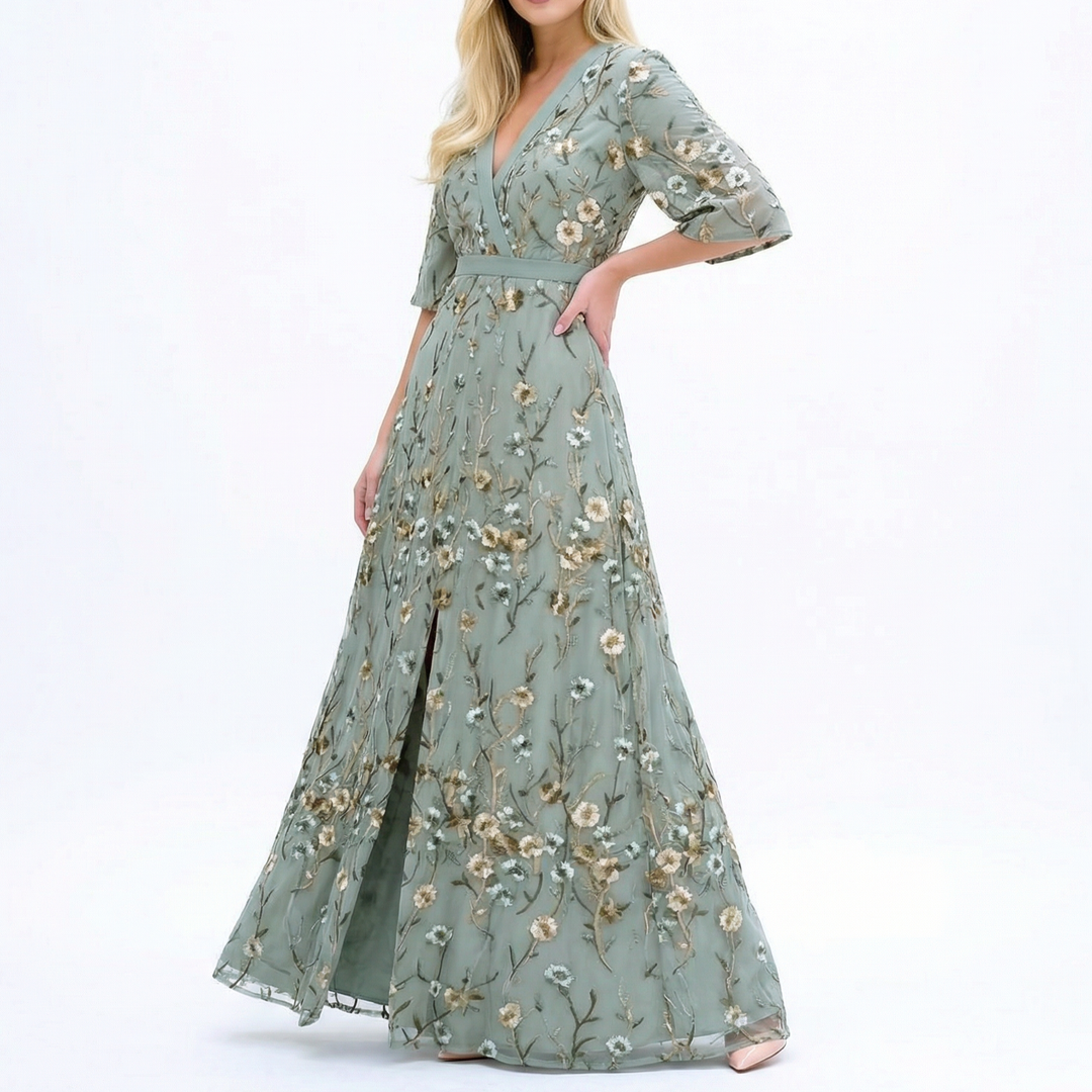 Floral Midi Dress Elegant Feminine Silhouette Occasion Style