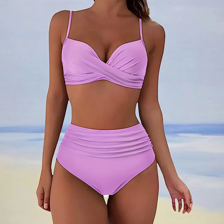 Bikini High Waisted Wrap Top Two Piece Swimwear