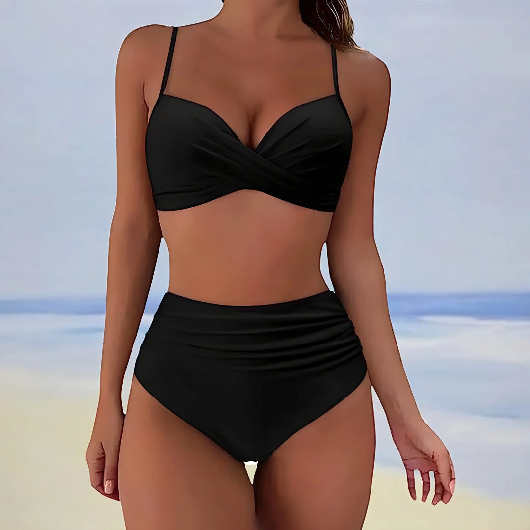 Bikini High Waisted Wrap Top Two Piece Swimwear