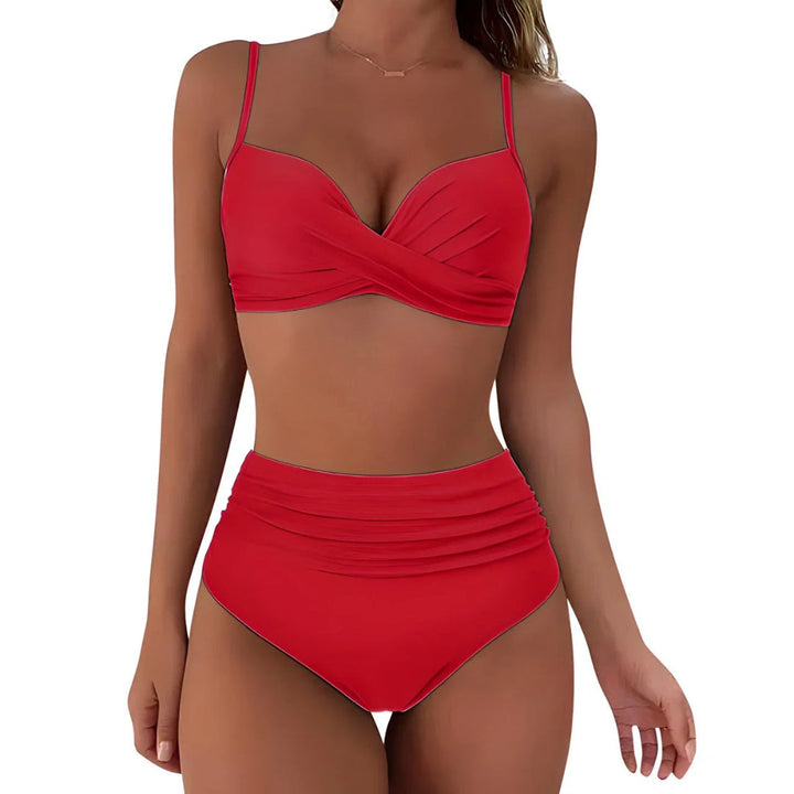 Bikini High Waisted Wrap Top Two Piece Swimwear