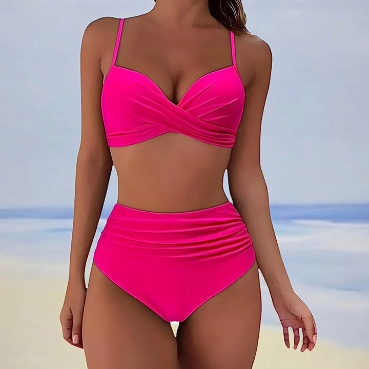Bikini High Waisted Wrap Top Two Piece Swimwear
