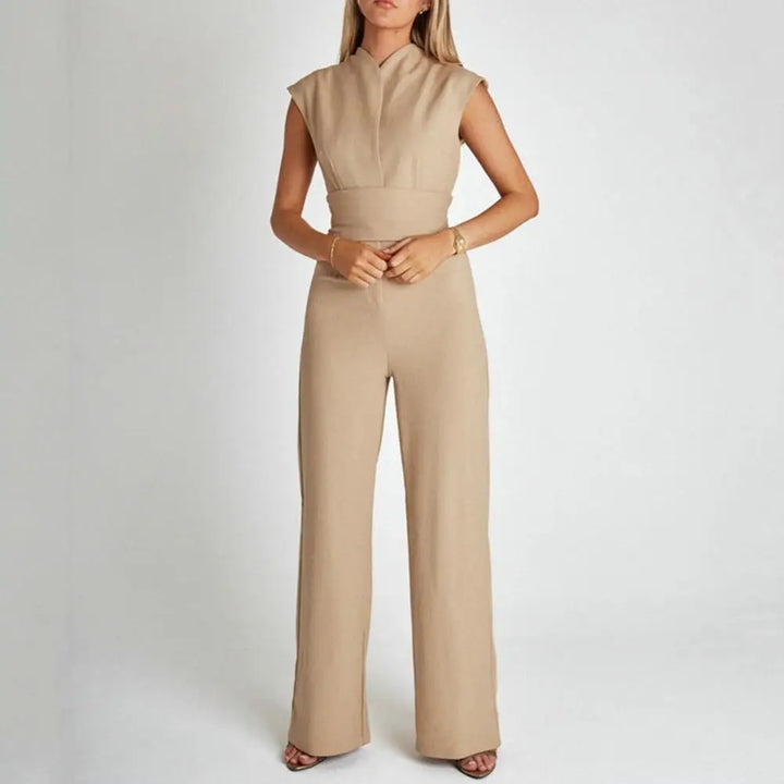 Jumpsuit V Neck Elegant Tailored Fit Evening Style