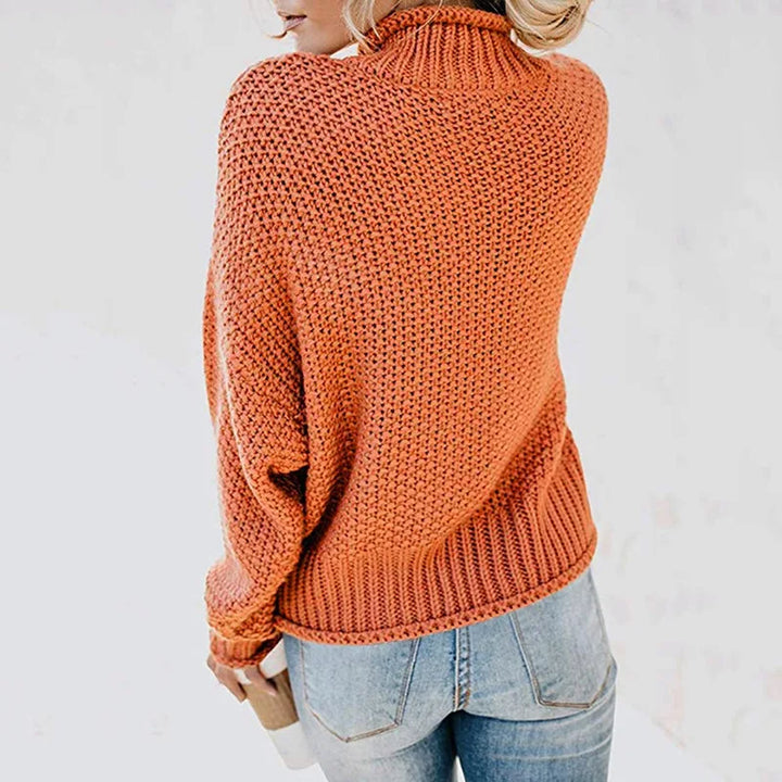 Womens Chunky Knit Jumper with Round Neck and Relaxed Fit
