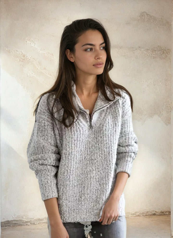 Womens V Neck Blouse with Long Sleeves and Relaxed Fit
