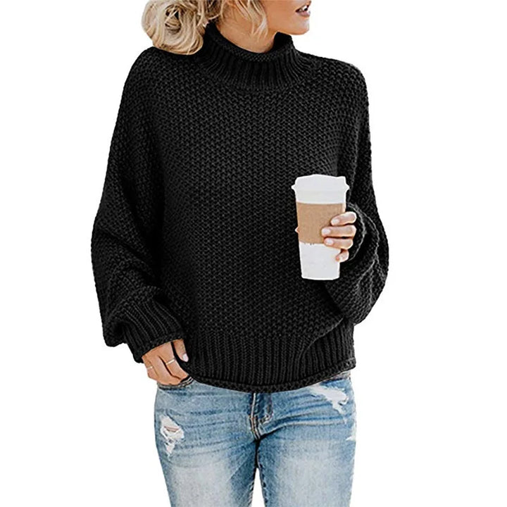 Womens Chunky Knit Jumper with Round Neck and Relaxed Fit