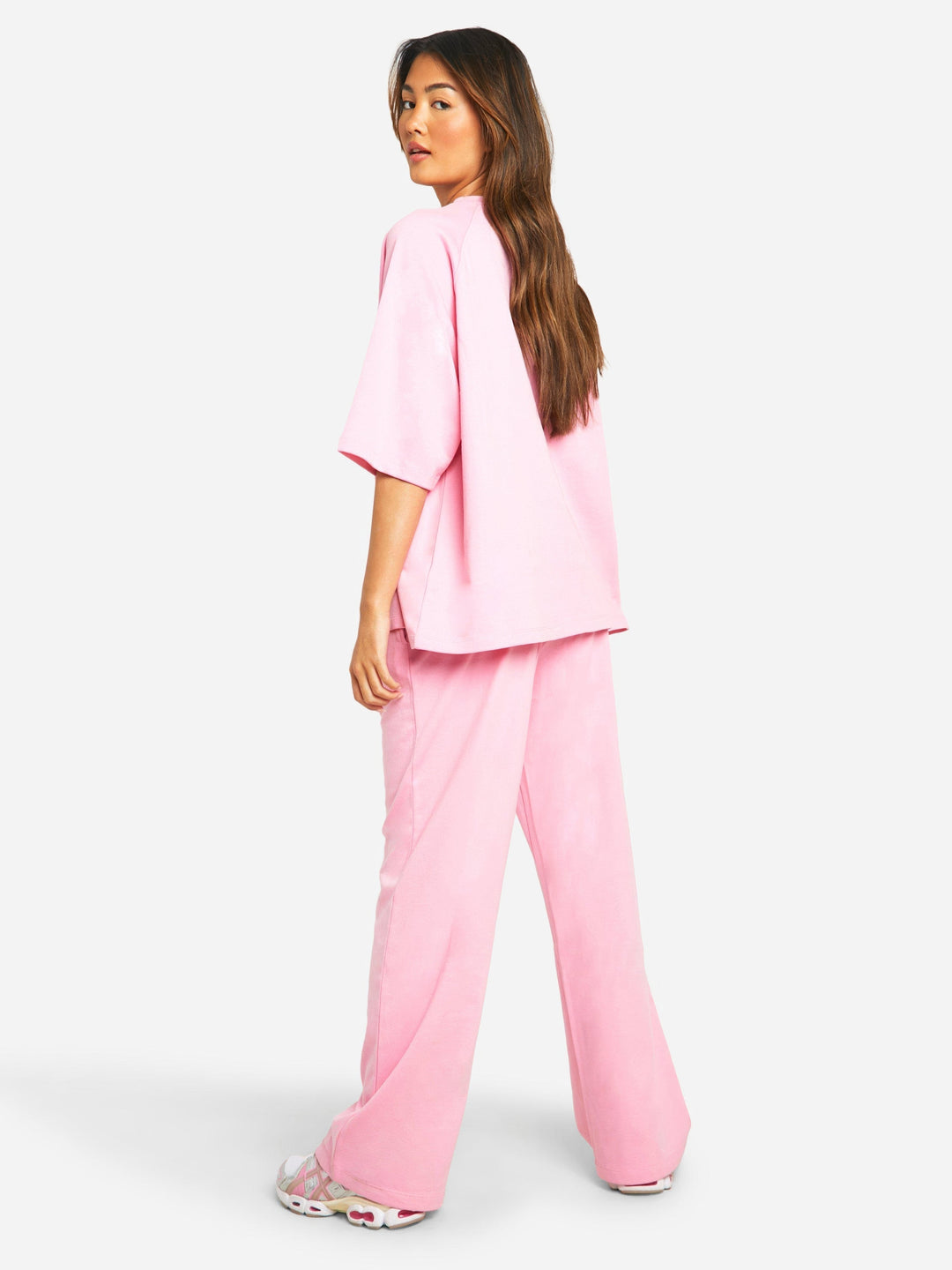 Two Piece Set Oversized Top Wide Leg Trousers Relaxed Summer Style