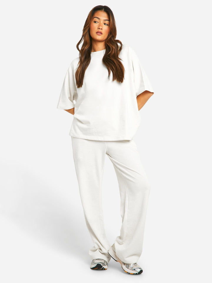 Two Piece Set Oversized Top Wide Leg Trousers Relaxed Summer Style