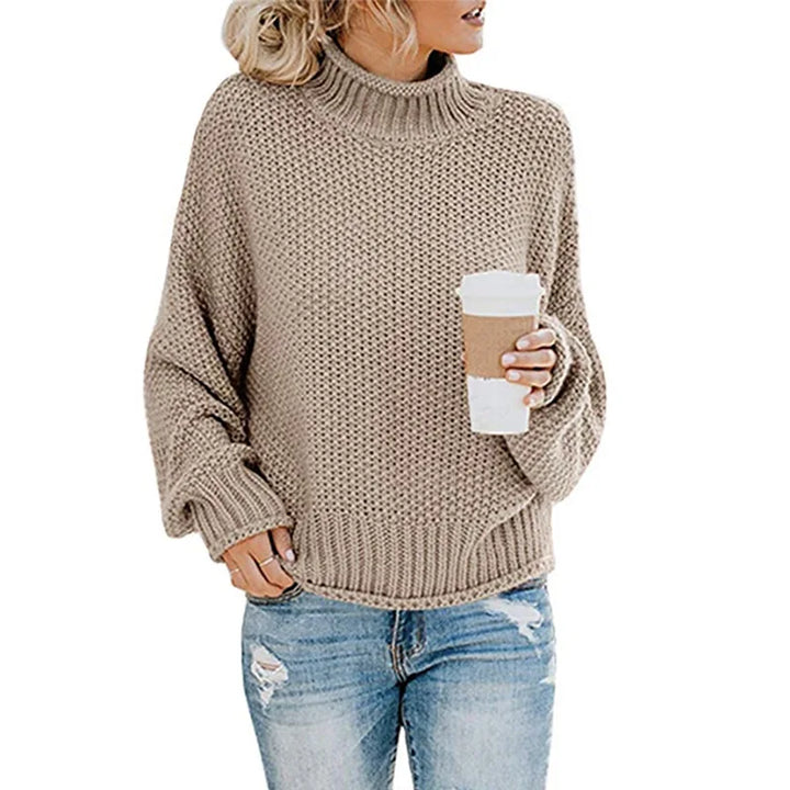 Womens Chunky Knit Jumper with Round Neck and Relaxed Fit