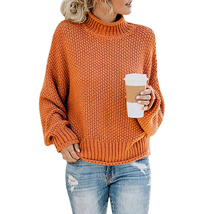 Womens Chunky Knit Jumper with Round Neck and Relaxed Fit