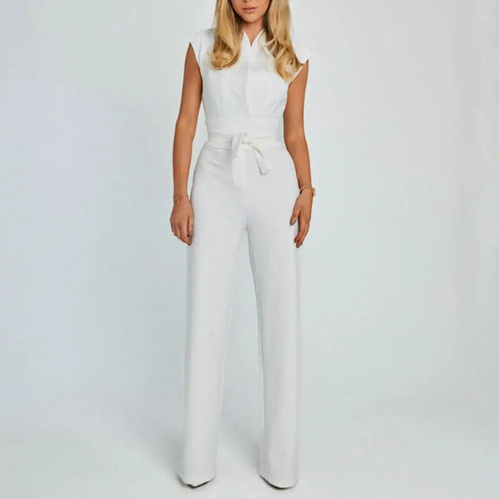 Jumpsuit V Neck Elegant Tailored Fit Evening Style