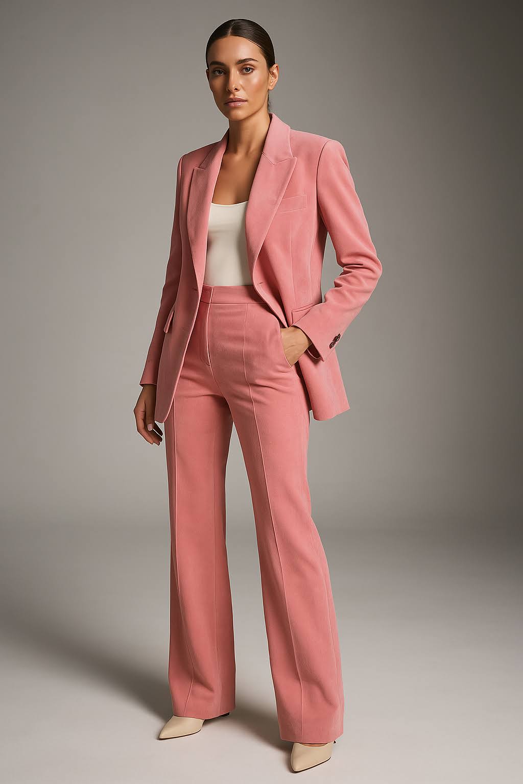 Two Piece Suit Women Blazer Trouser Set Business Office Formal Style