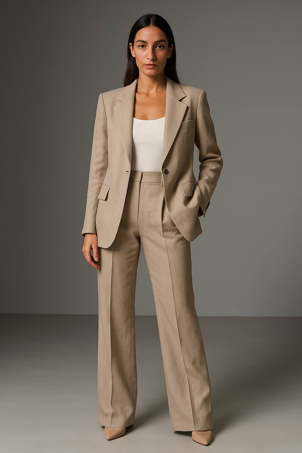Two Piece Suit Women Blazer Trouser Set Business Office Formal Style