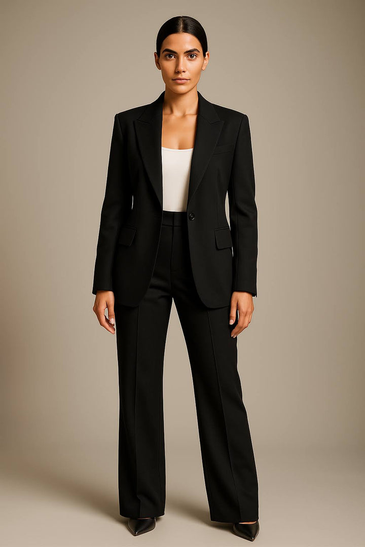 Two Piece Suit Women Blazer Trouser Set Business Office Formal Style